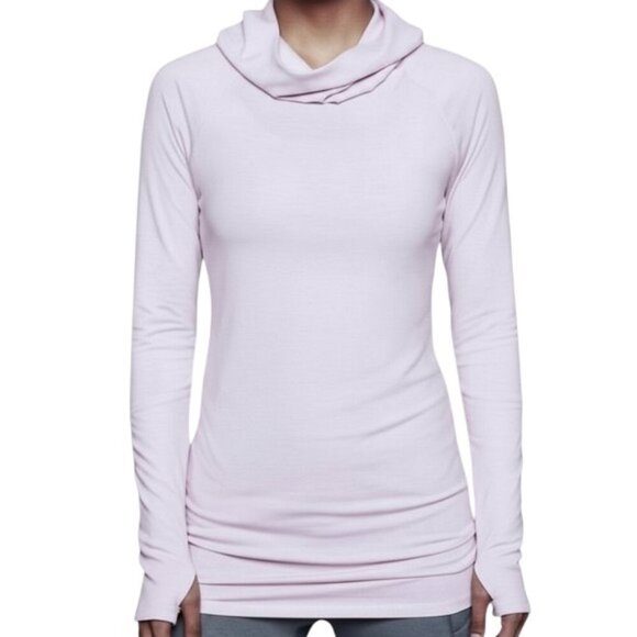 Athleta Essence Tunic Hoodie Lilac Purple XS Longline Thumbhole Cozy Lounge - Picture 1 of 10